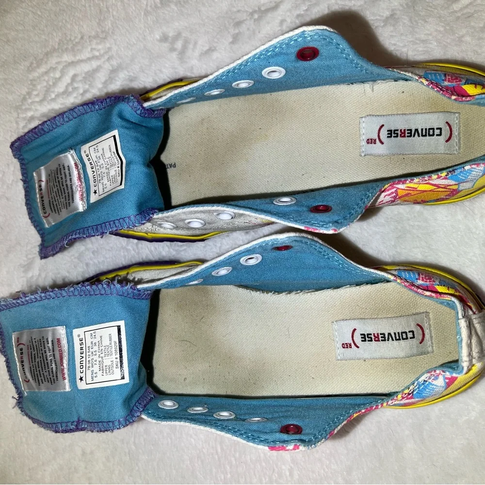 Converse RED edition; Colorful Low-Top Canvas Sneakers Purple Toe - Picture 5 of 6